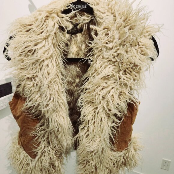 Brown Corduroy Faux Fur Vest - Picture 5 of 7